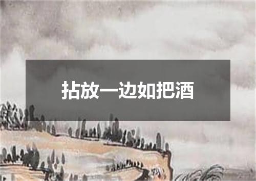 拈放一边如把酒