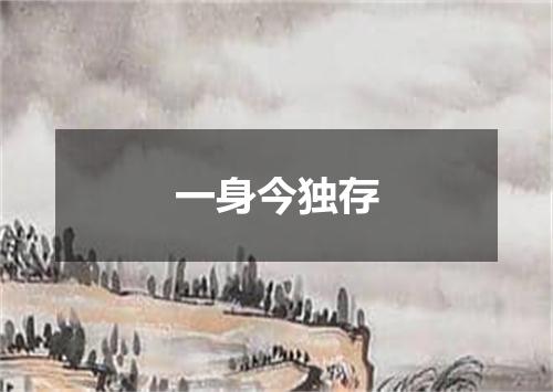 一身今独存