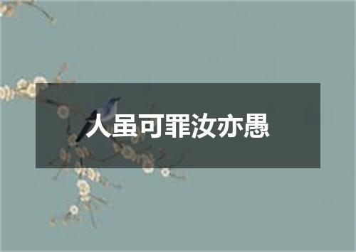 人虽可罪汝亦愚