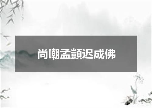 尚嘲孟顗迟成佛