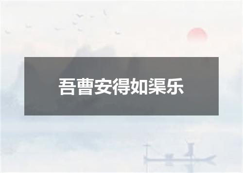 吾曹安得如渠乐