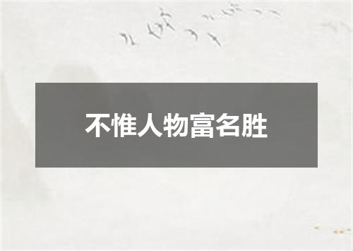 不惟人物富名胜
