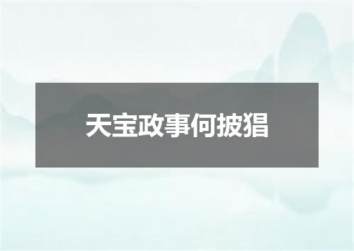天宝政事何披猖