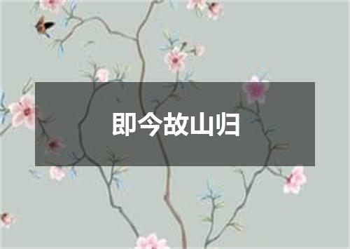 即今故山归