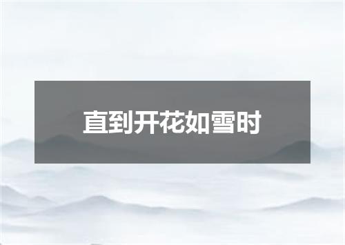 直到开花如雪时