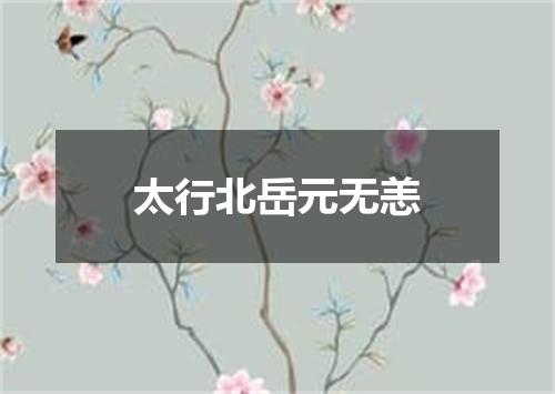 太行北岳元无恙