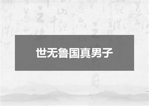 世无鲁国真男子