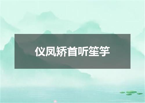 仪凤矫首听笙竽
