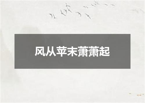 风从苹末萧萧起