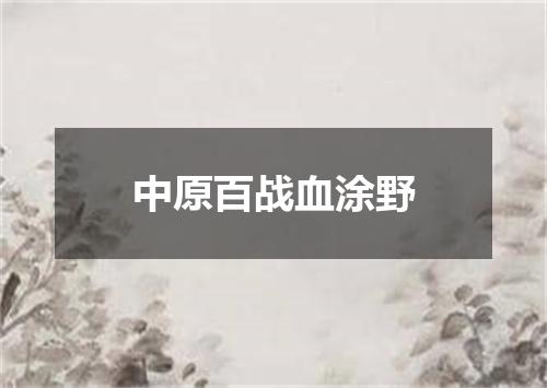 中原百战血涂野