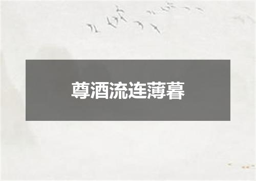 尊酒流连薄暮