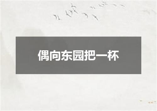 偶向东园把一杯
