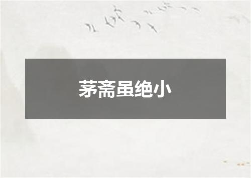 茅斋虽绝小