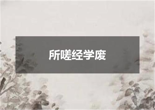 所嗟经学废