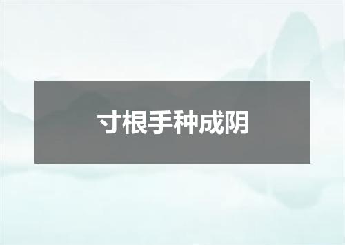 寸根手种成阴