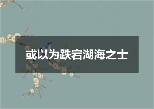 或以为跌宕湖海之士