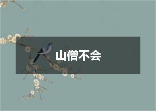 山僧不会