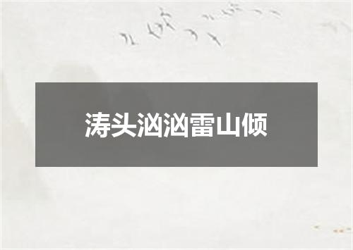 涛头汹汹雷山倾