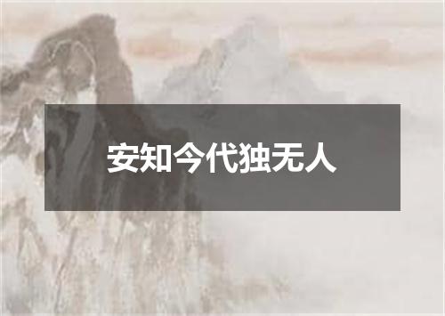 安知今代独无人