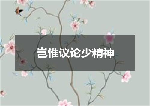 岂惟议论少精神