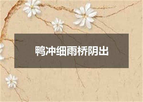 鸭冲细雨桥阴出