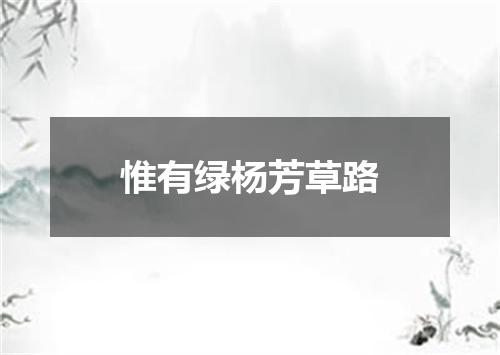 惟有绿杨芳草路
