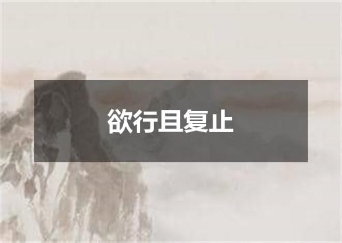 欲行且复止