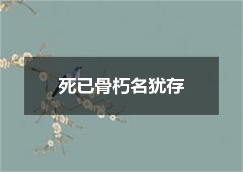 死已骨朽名犹存