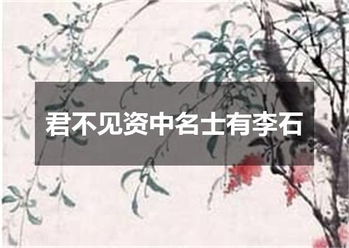 君不见资中名士有李石