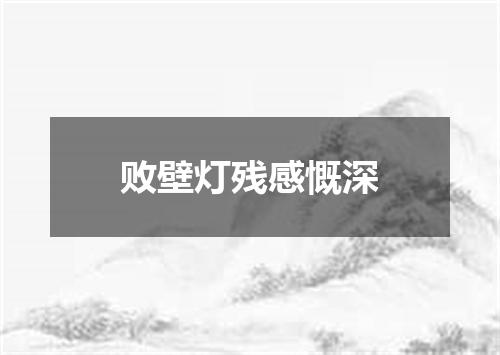 败壁灯残感慨深