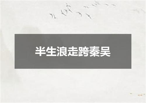 半生浪走跨秦吴