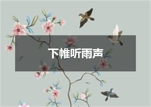 下帷听雨声