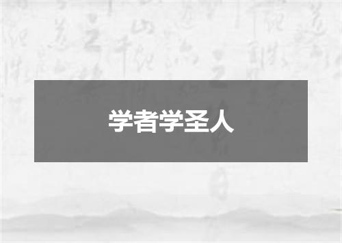 学者学圣人