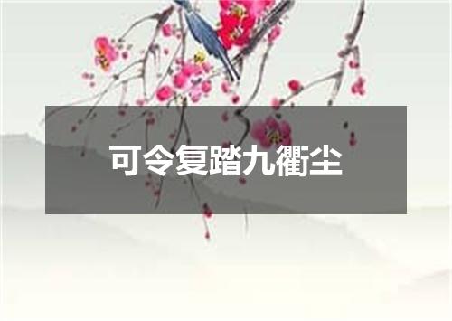 可令复踏九衢尘