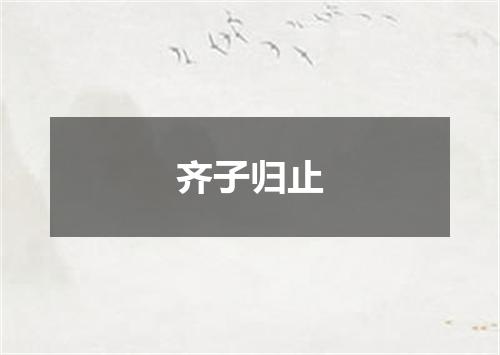 齐子归止