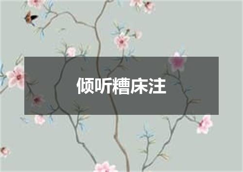 倾听糟床注