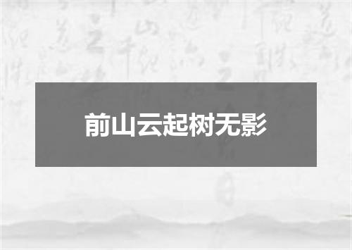 前山云起树无影