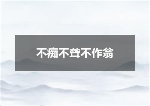 不痴不聋不作翁