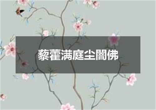 藜藿满庭尘闇佛