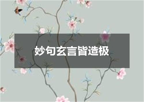 妙句玄言皆造极