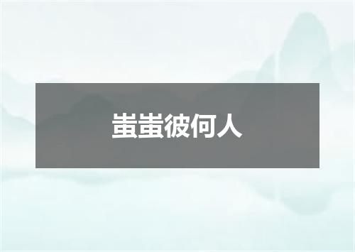 蚩蚩彼何人