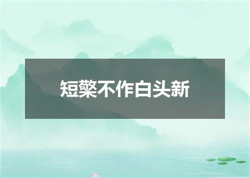 短檠不作白头新