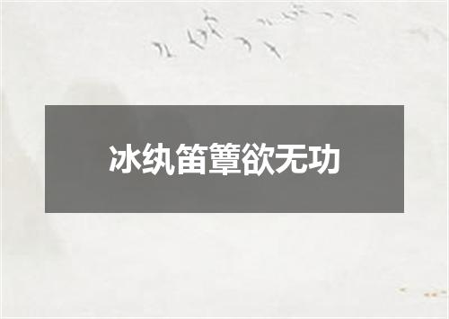 冰纨笛簟欲无功