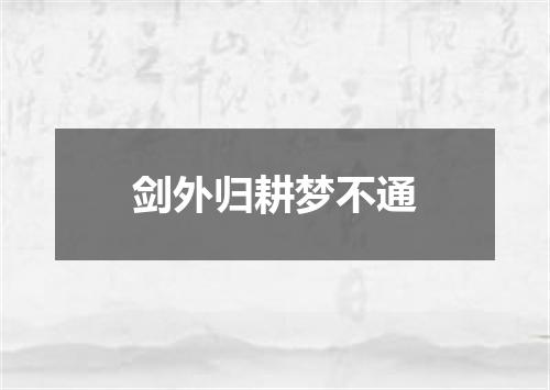 剑外归耕梦不通