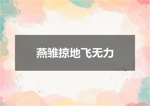 燕雏掠地飞无力