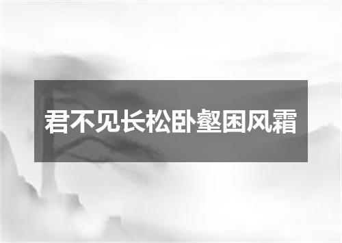 君不见长松卧壑困风霜