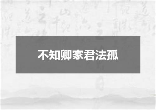 不知卿家君法孤
