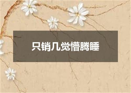 只销几觉懵腾睡