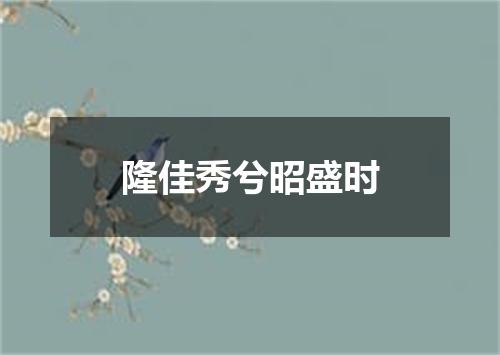 隆佳秀兮昭盛时