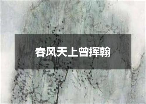 春风天上曾挥翰